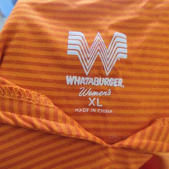 Whataburger Womens Top Extra Large XL Uniform Short Sleeve Collar Orange NOV45E - Picture 8 of 9